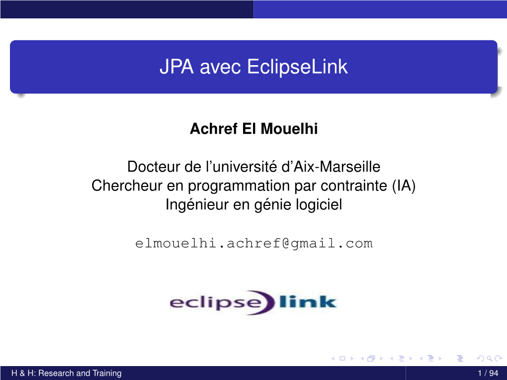 JPA Avec Eclipselink