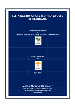 Sustainability of Old Self Help Groups in Telangana