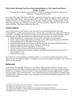 Housing Task Force Report