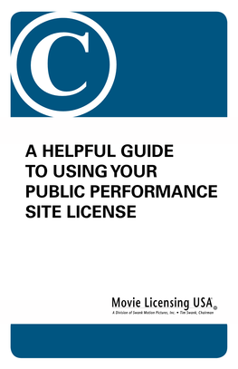 A Helpful Guide to Using Your Public Performance