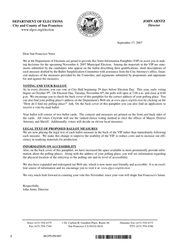 Prop a Is a Charter Amendment That Is Simply Crammed with Too They Will Have the Power to Eliminate the Driving Requirements Many Different Ideas and Half-Solutions