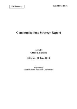 Communications Strategy Report