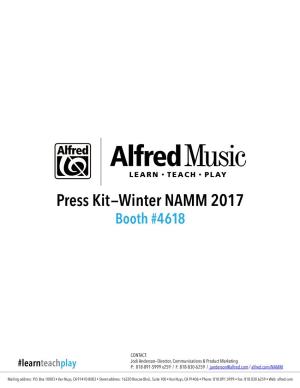 Press Kit—Winter NAMM 2017 Booth #4618