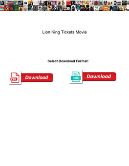 Lion King Tickets Movie
