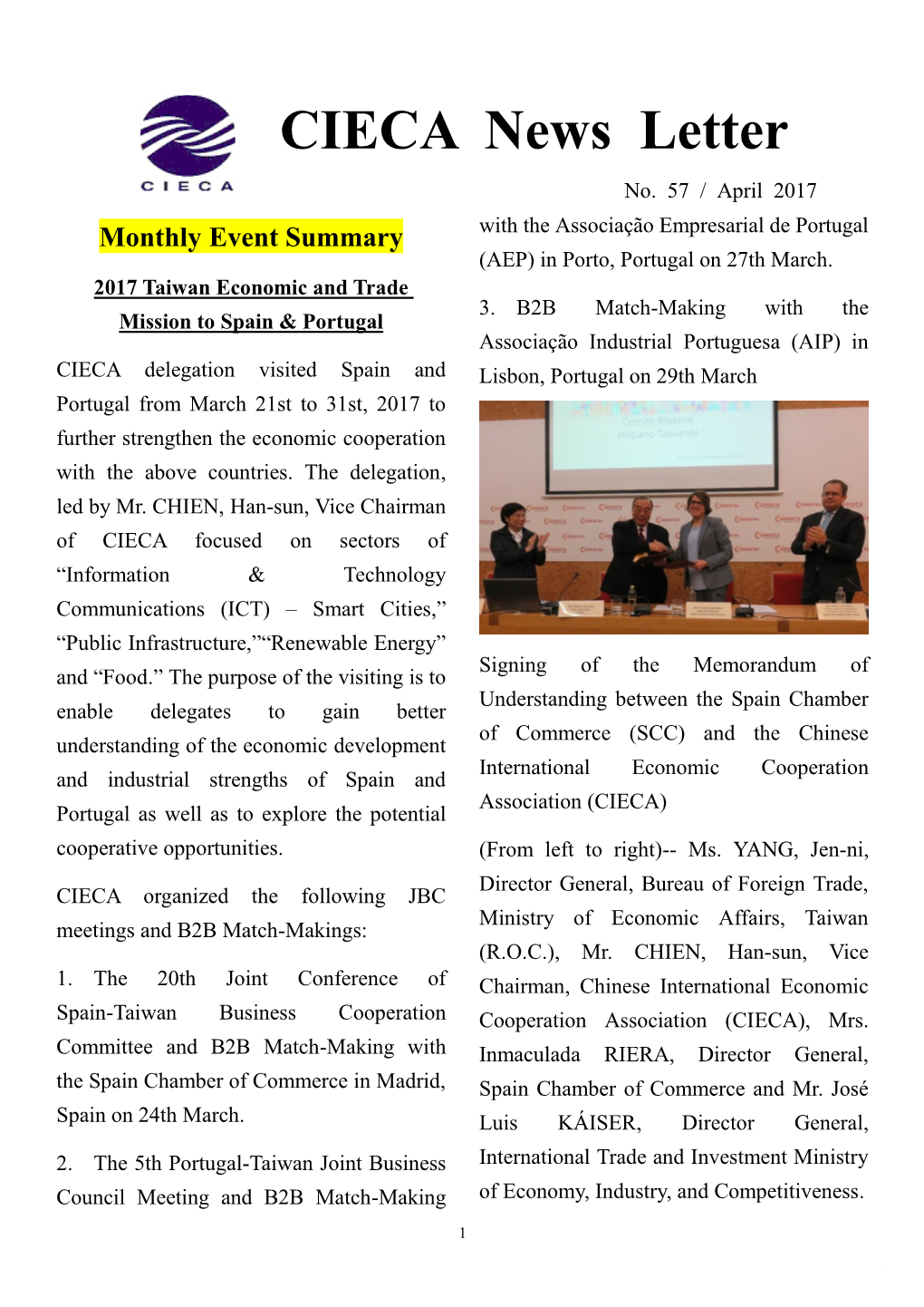 CIECA News Letter No