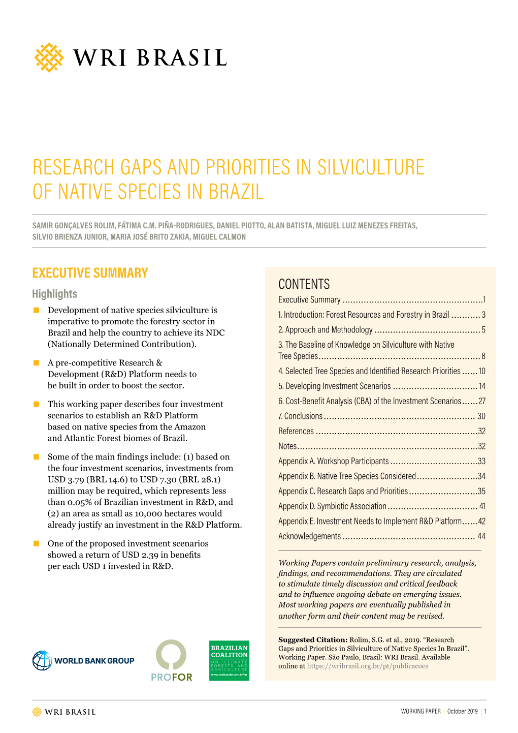 Research Gaps and Priorities in Silviculture of Native Species in Brazil