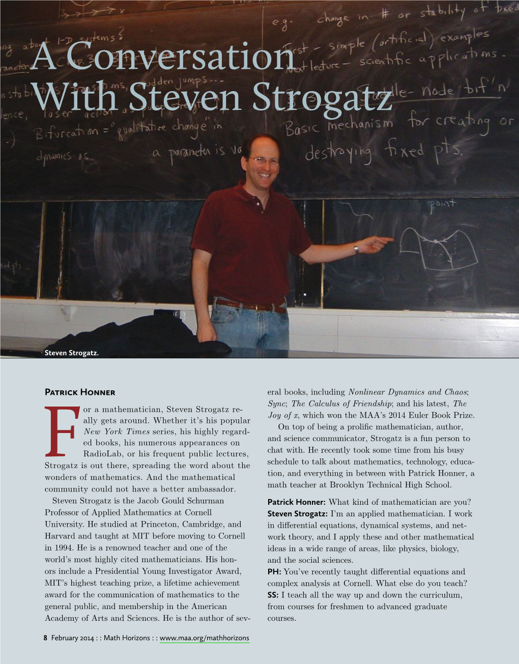 A Conversation with Steven Strogatz