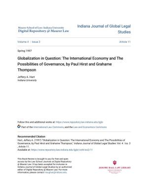 Globalization in Question: the International Economy and the Possibilities of Governance, by Paul Hirst and Grahame Thompson