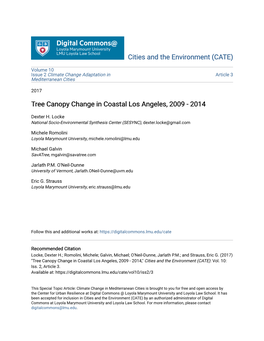 Tree Canopy Change in Coastal Los Angeles, 2009 - 2014