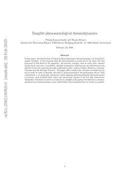 Tangible Phenomenological Thermodynamics