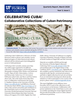 CELEBRATING CUBA! Collaborative Collections of Cuban Patrimony