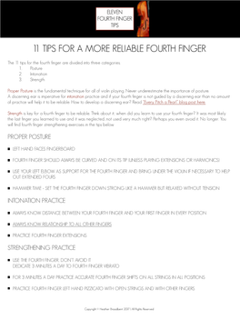11 Tips for a More Reliable Fourth Finger