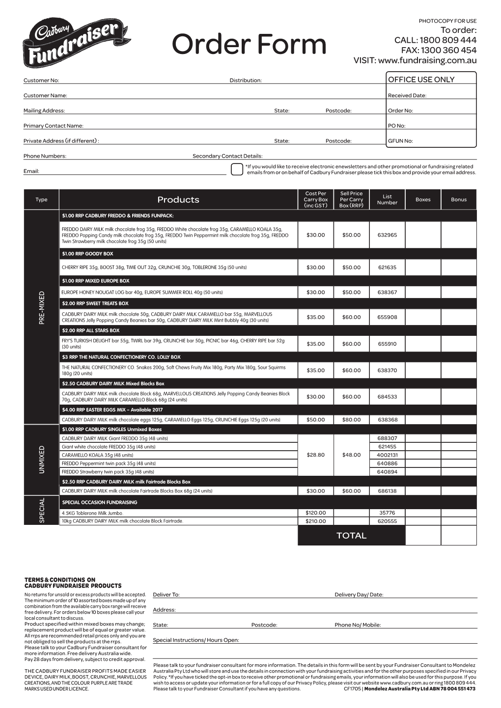 Order Form Revised