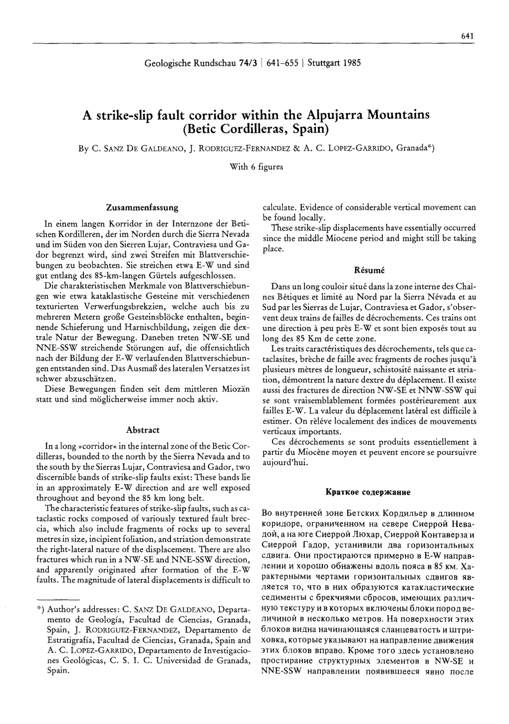 A Strike-Slip Fault Corridor Within the Alpujarra Mountains (Betic Cordilleras, Spain) by C