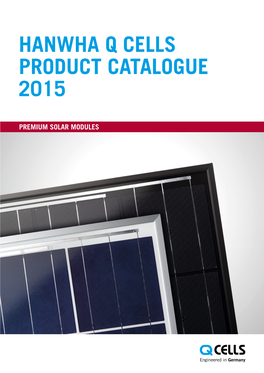 Hanwha Q Cells Product Catalogue 2015