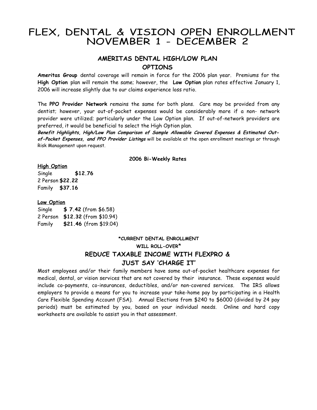 Ameritas Dental High/Low Plan