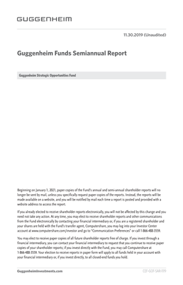 GOF Semiannual Report November 2019