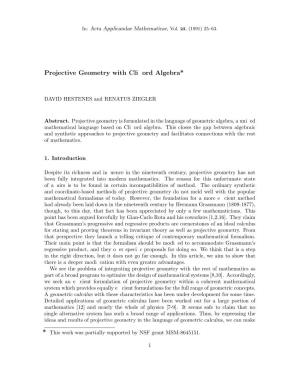 Projective Geometry with Clifford Algebra*