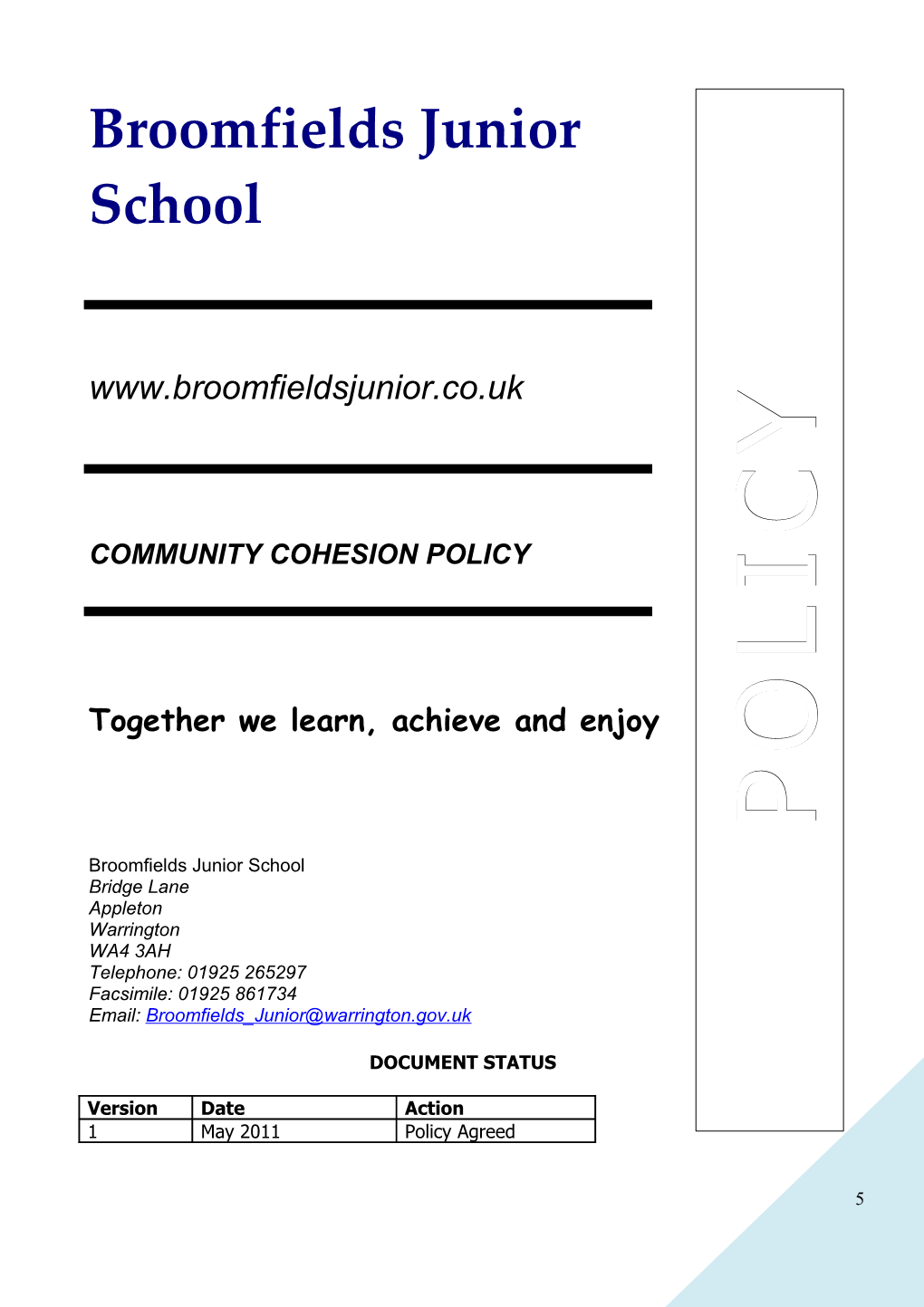 Marlborough Primary School Community Cohesion Promotion Policy