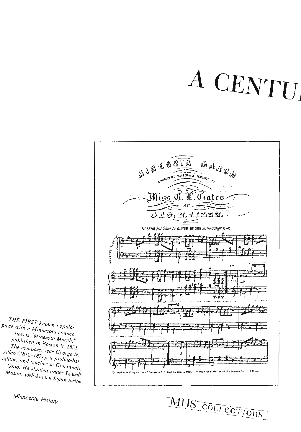 A Century of Song : Popular Music in Minnesota / James Taylor Dunn