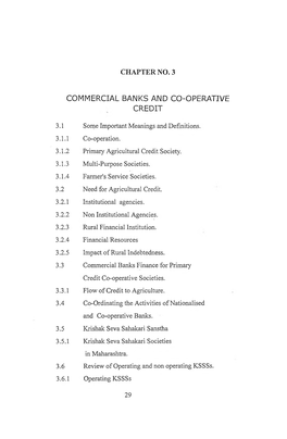 Commercial Banks and Co-Operative Credit