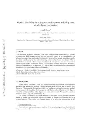 Optical Bistability in a $\Lambda $-Type Atomic System Including Near