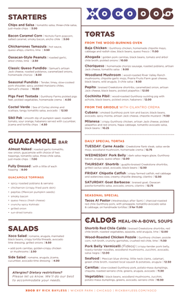 Starters Guacamole Bar Salads Tortas