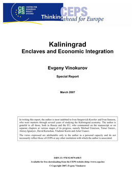 Kaliningrad Enclaves and Economic Integration