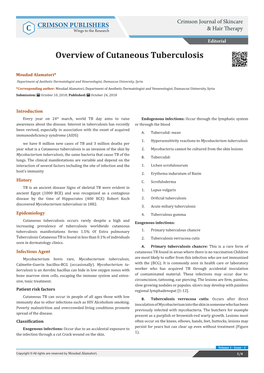 Overview of Cutaneous Tuberculosis