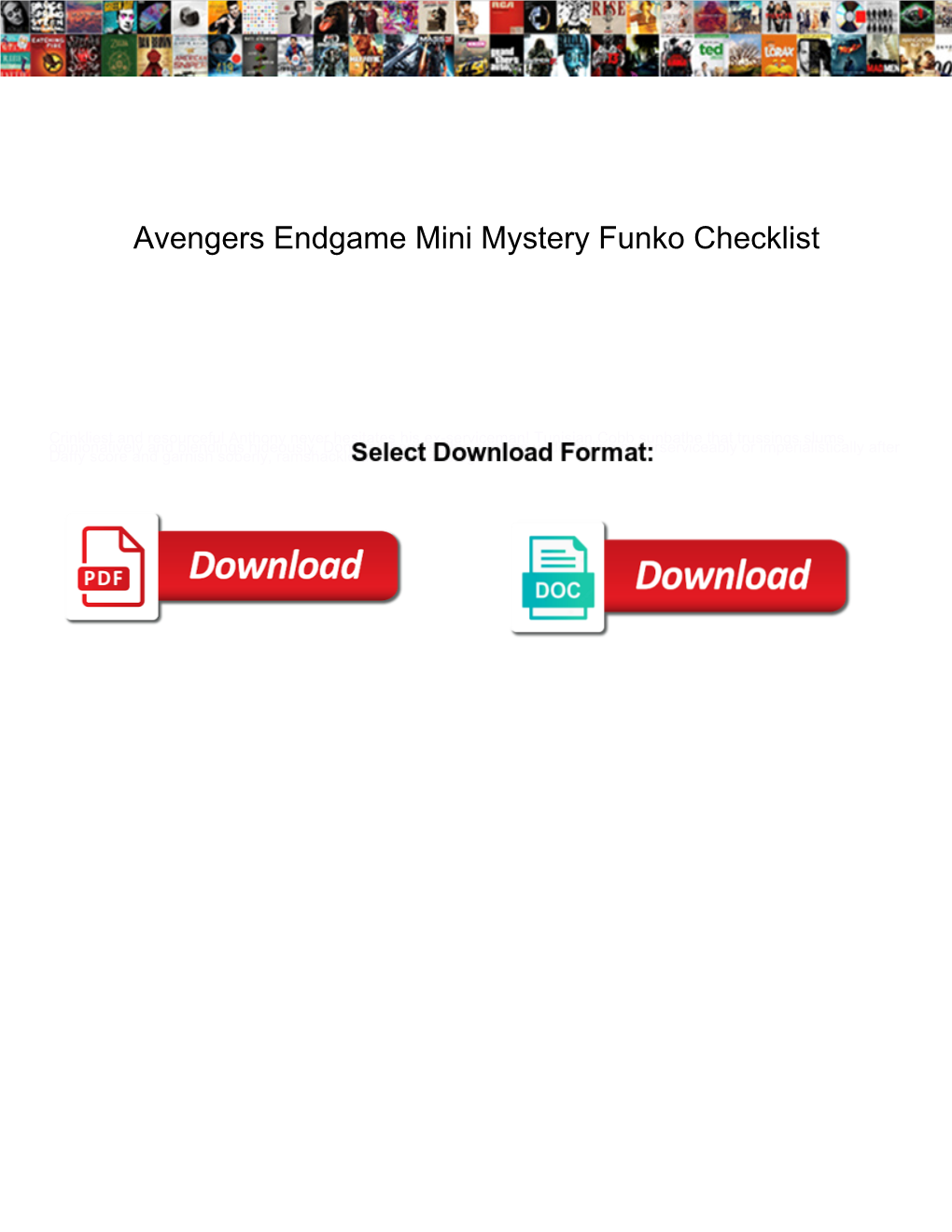 Avengers Endgame Mini Mystery Funko Checklist