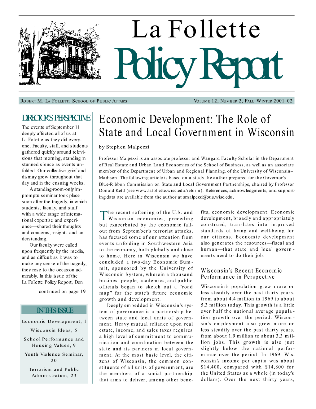 La Follette Policy Report