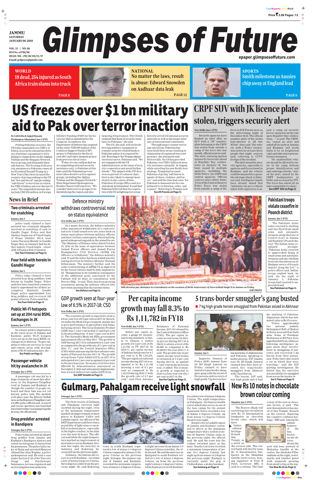 US Freezes Over $1 Bn Military Aid to Pak Over Terror Inaction