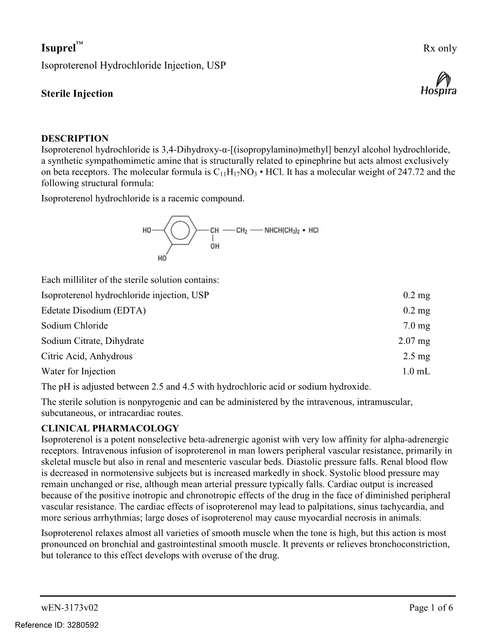 Isuprel™ Rx Only Isoproterenol Hydrochloride Injection, USP