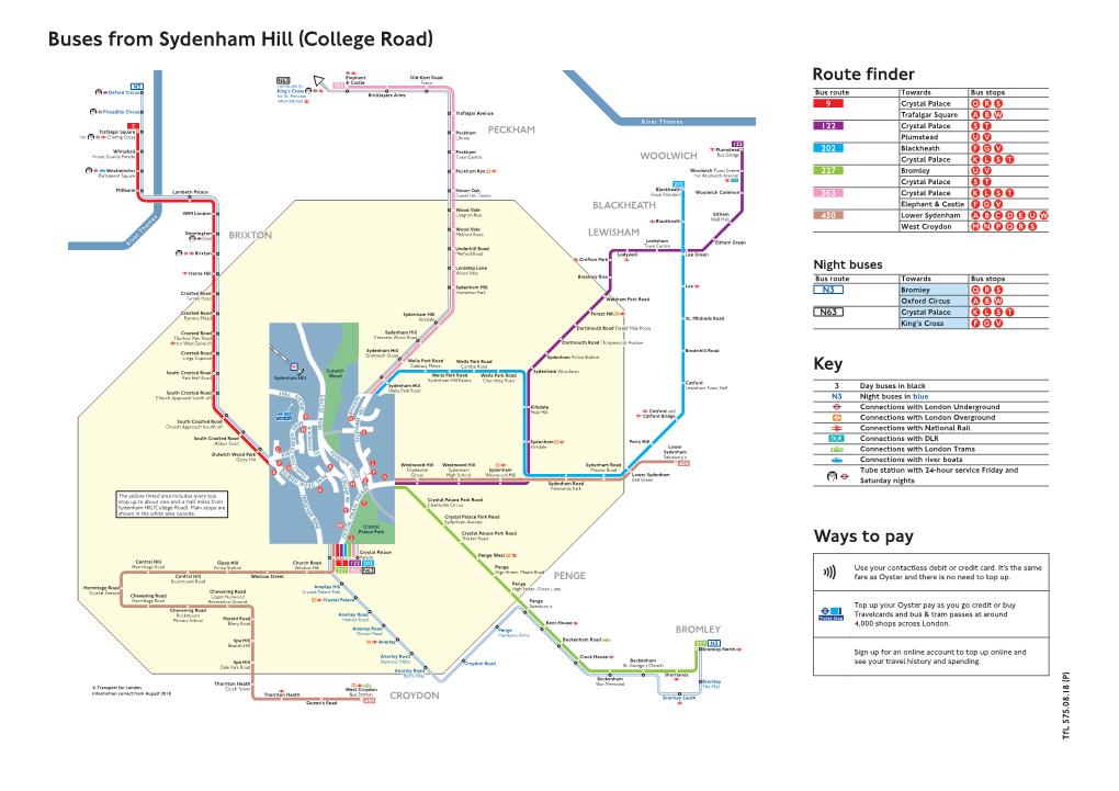 Buses from Sydenham Hill (College Road)