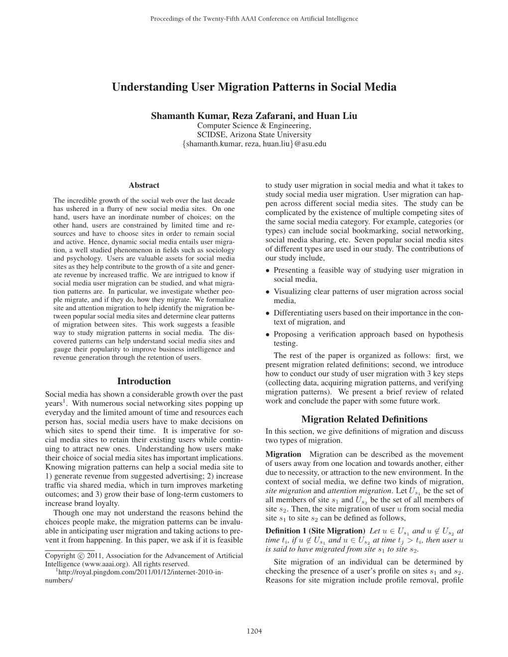 Understanding User Migration Patterns in Social Media