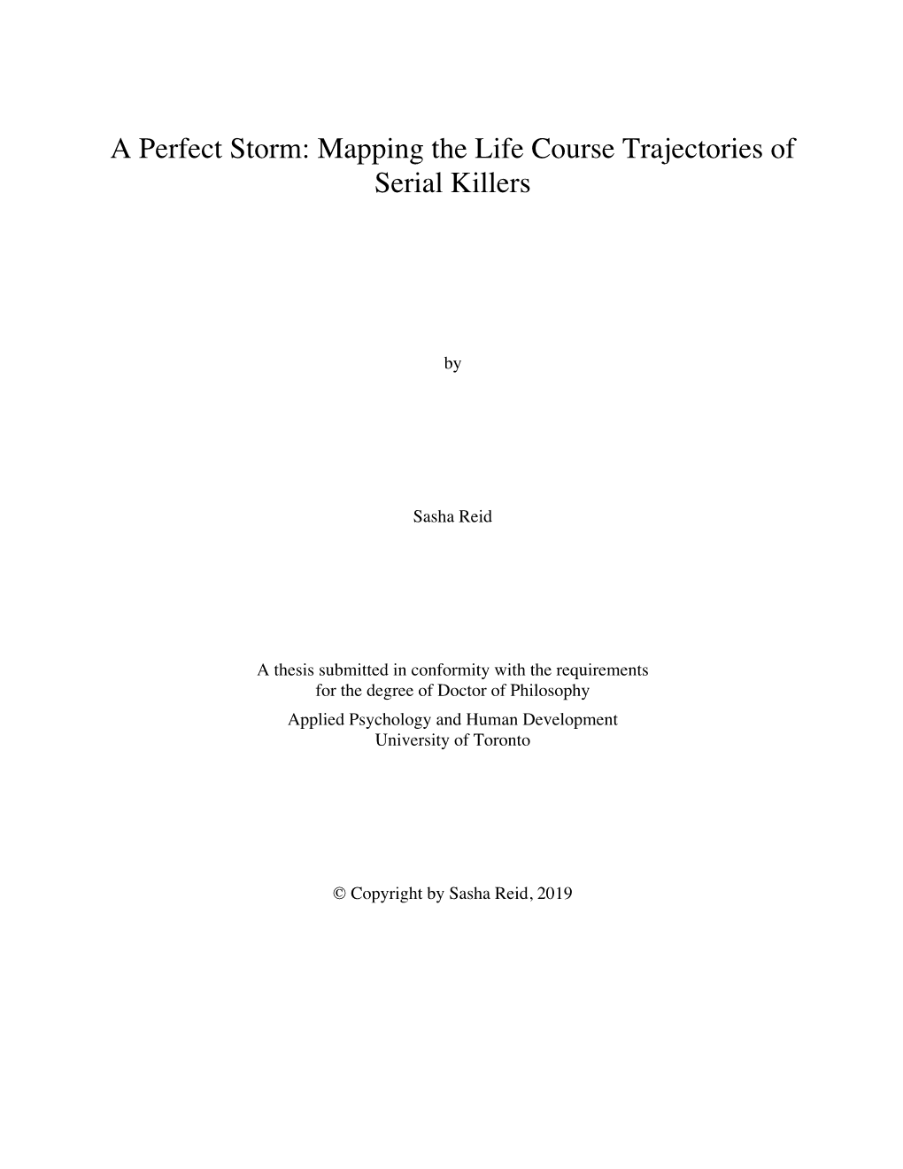 Mapping the Life Course Trajectories of Serial Killers