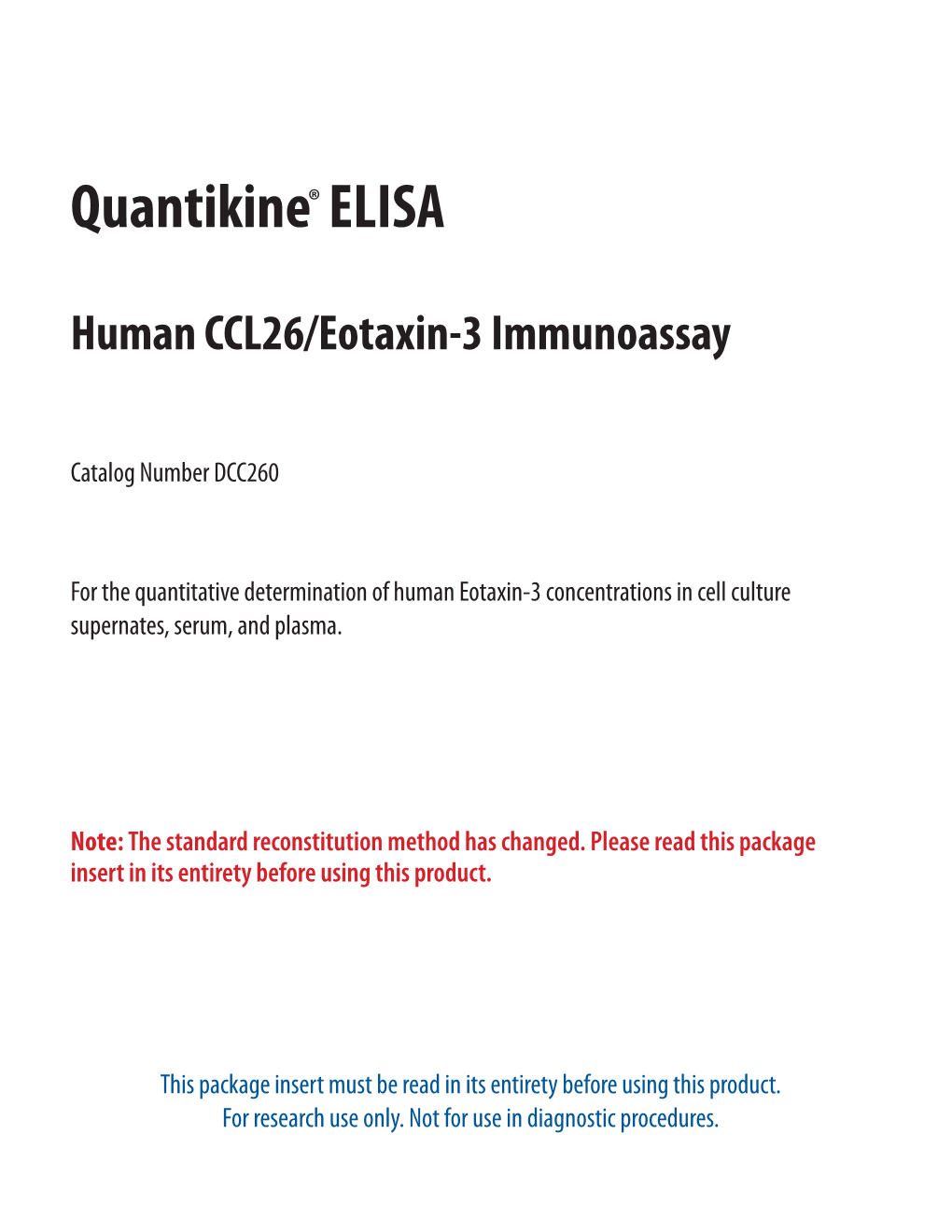 Human CCL26/Eotaxin-3 Immunoassay