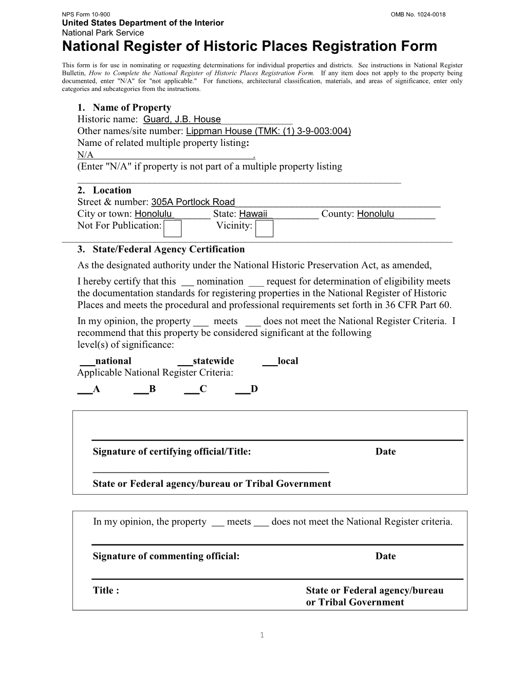 National Register of Historic Places Registration Form