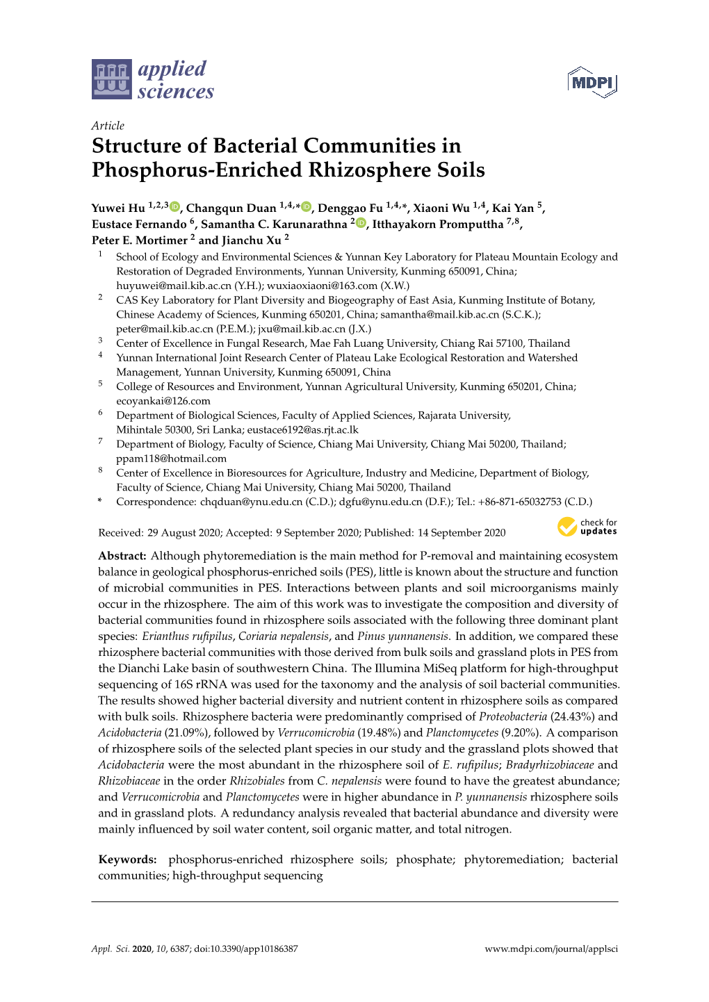 Structure of Bacterial Communities in Phosphorus-Enriched Rhizosphere Soils