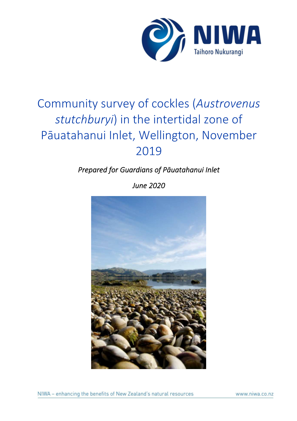 Community Survey of Cockles (Austrovenus Stutchburyi) in Pāuatahanui Inlet, Wellington, November 2007