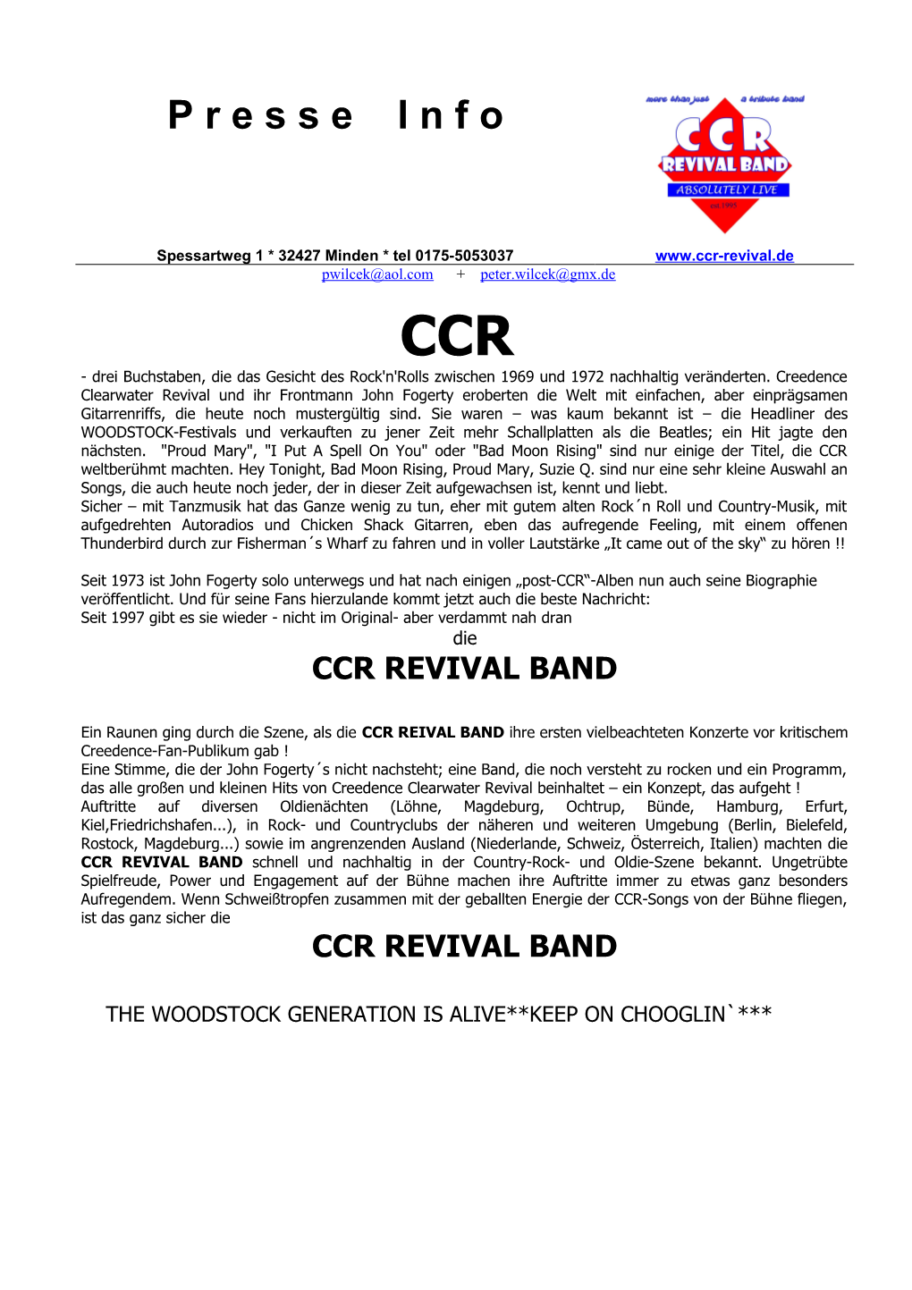 Ccr Revival Band