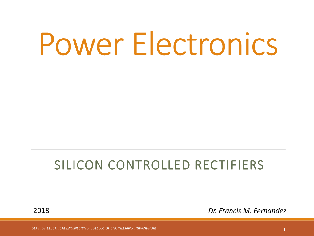 Silicon Controlled Rectifiers