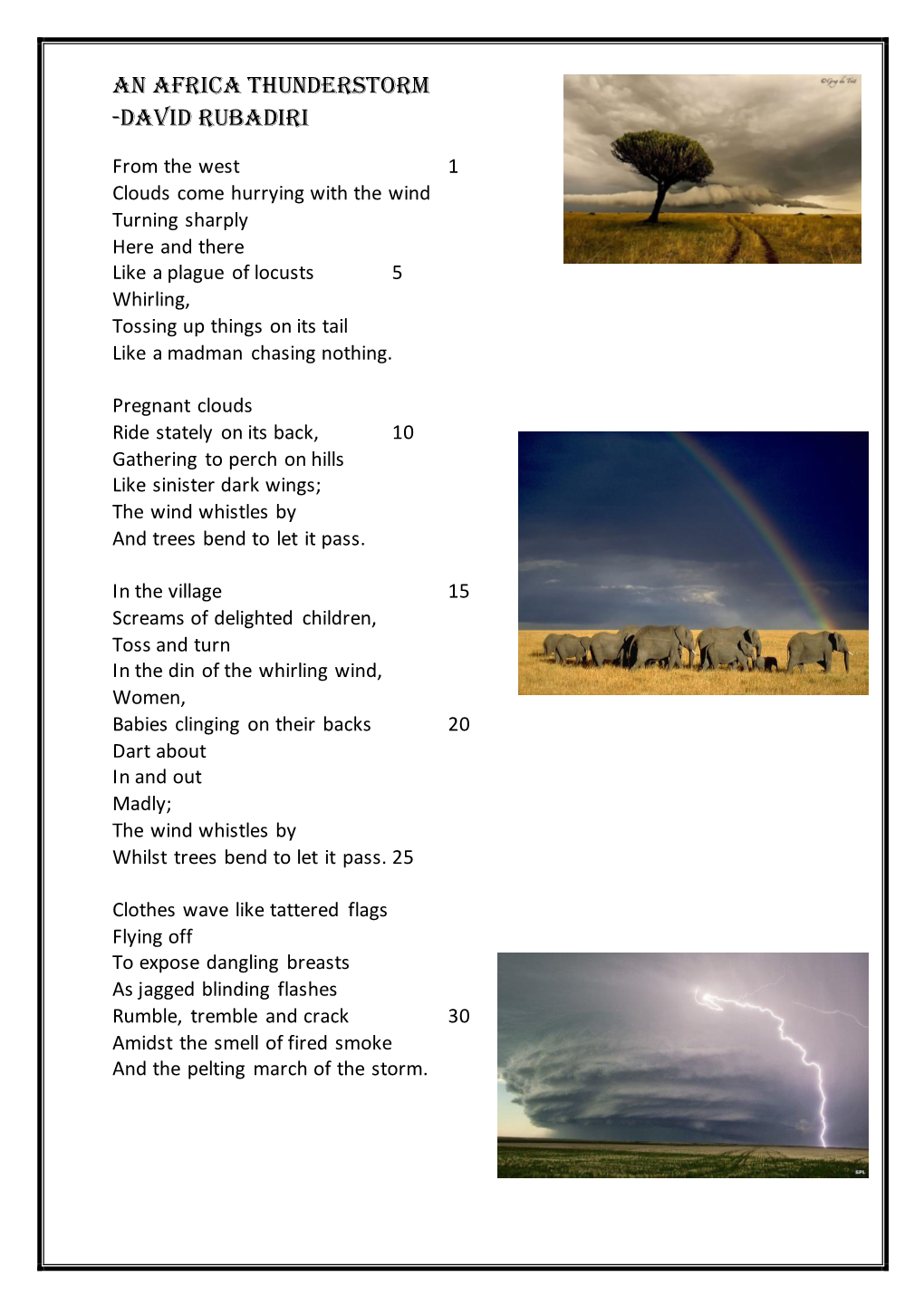 An Africa Thunderstorm -David Rubadiri