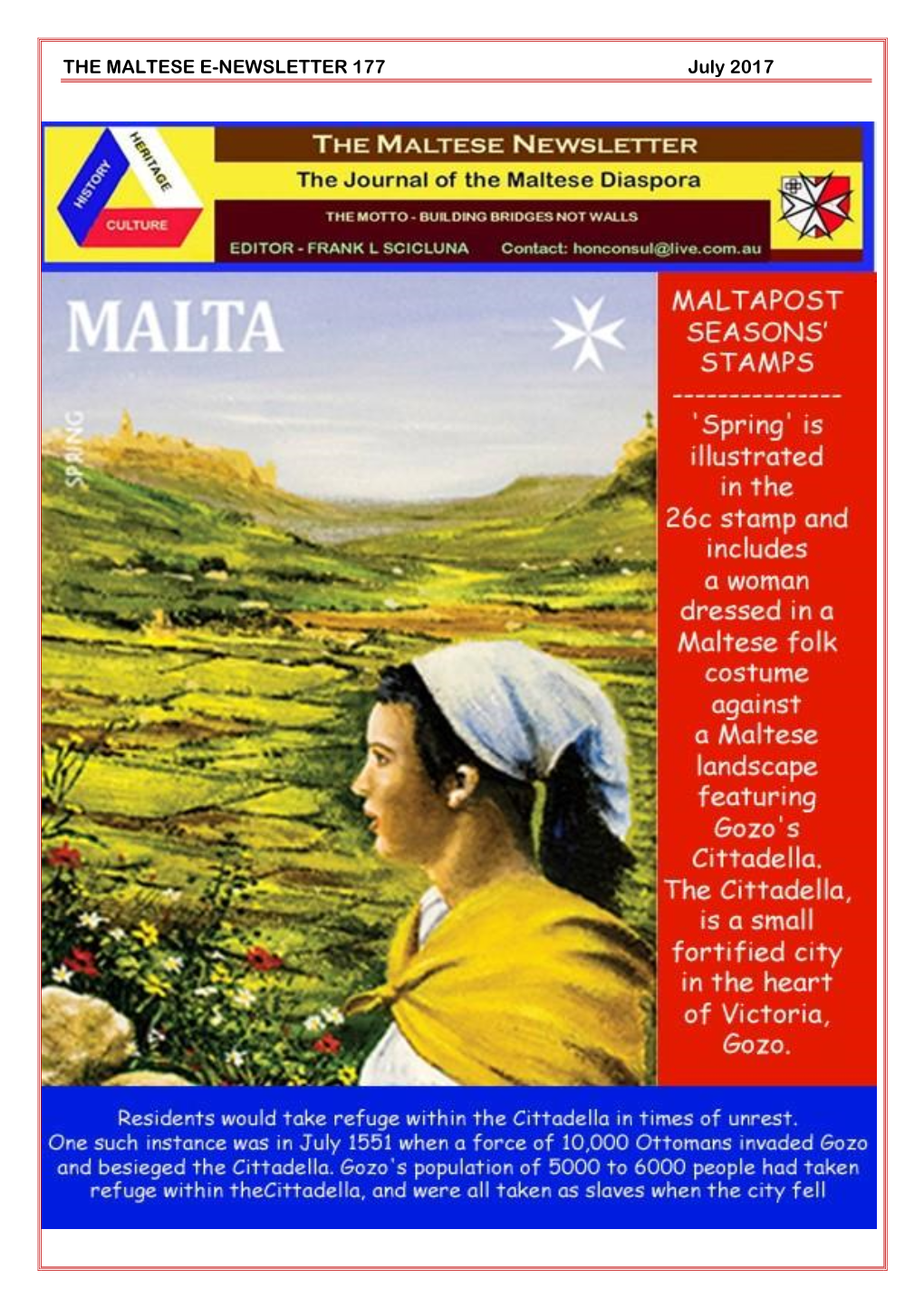 THE MALTESE E-NEWSLETTER 177 July 2017