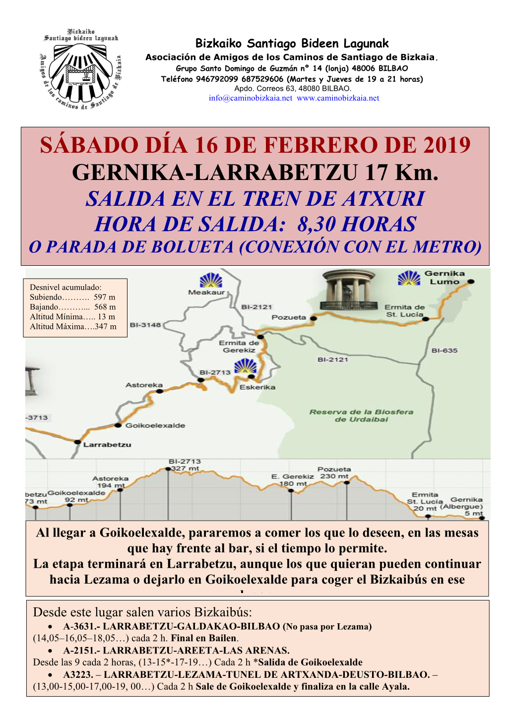 1ª Salida Gernika-Larrabetzu 16-02-2019