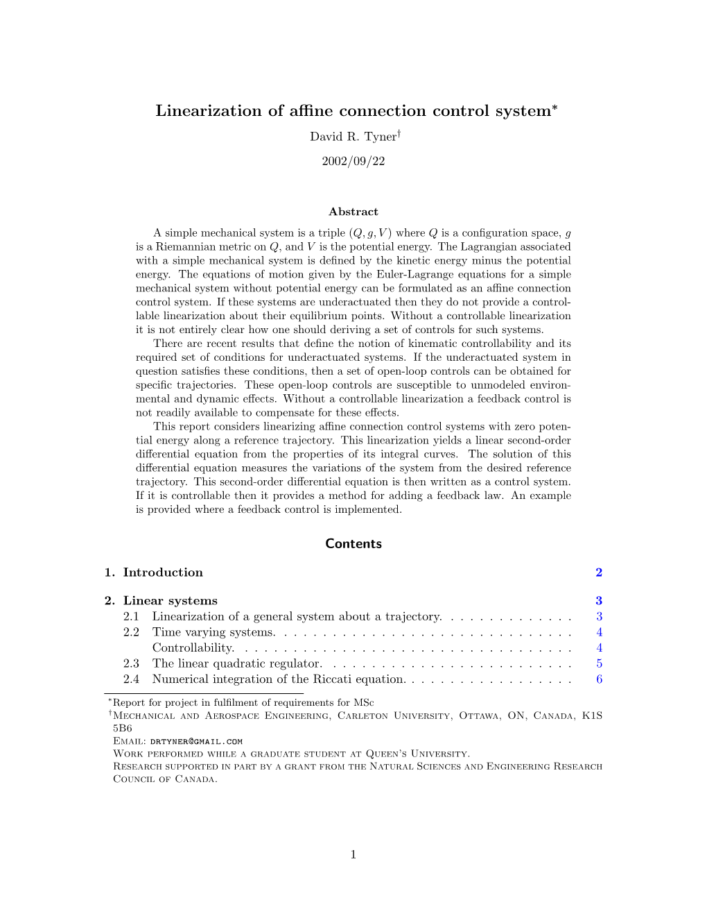 Linearization of Affine Connection Control System 3