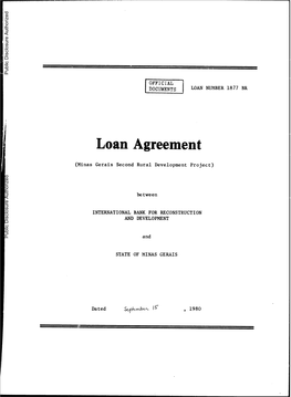 Loan Agreement Public Disclosure Authorized (Minas Gerais Second Rural Development Project)