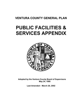 Ventura County General Plan Public Facilities & Services Appendix
