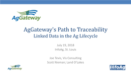 Aggateway's Path to Traceability Linked Data in the Ag Lifecycle