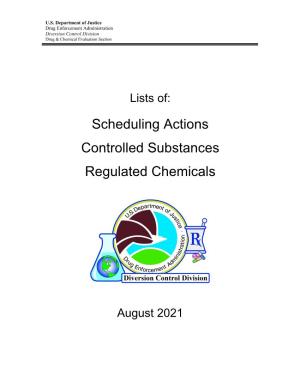 List of Scheduling Actions, Controlled Substances And